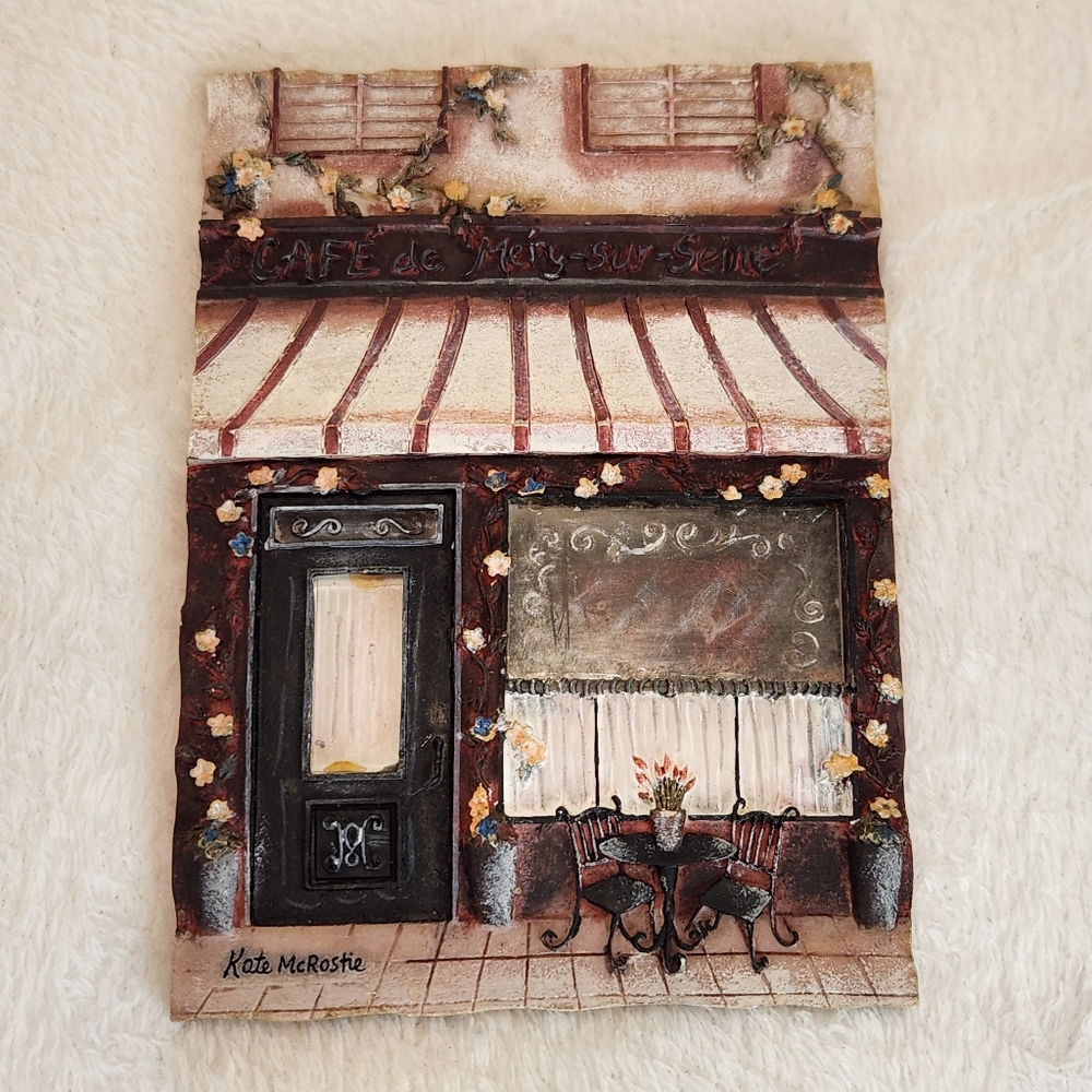 🍷Kate McRostie 3D Resin French Storefront Wall Plaques Set Of 4 4.25" x 6" - Picture 6 of 10